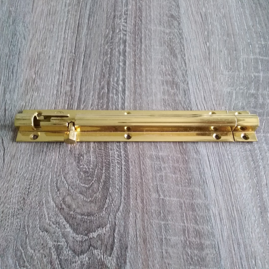 กลอนทองเหลือง 6 นิ้ว สีทอง ตราช้าง