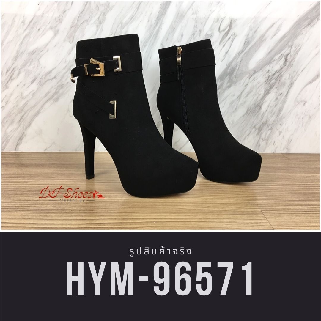 รองเท้าบูทส้นสูงแต่งอะไหล่เข็มขัด