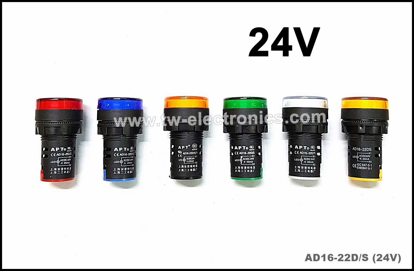 หลอดตู้คอนโทรล 22mm (24V) / AD16-22D/S Pilot Lamp
