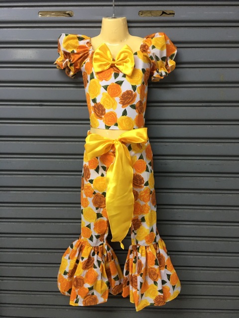 ชุดแฟนซีลายดอก-กางเกง ชุดแฟนซีเด็ก