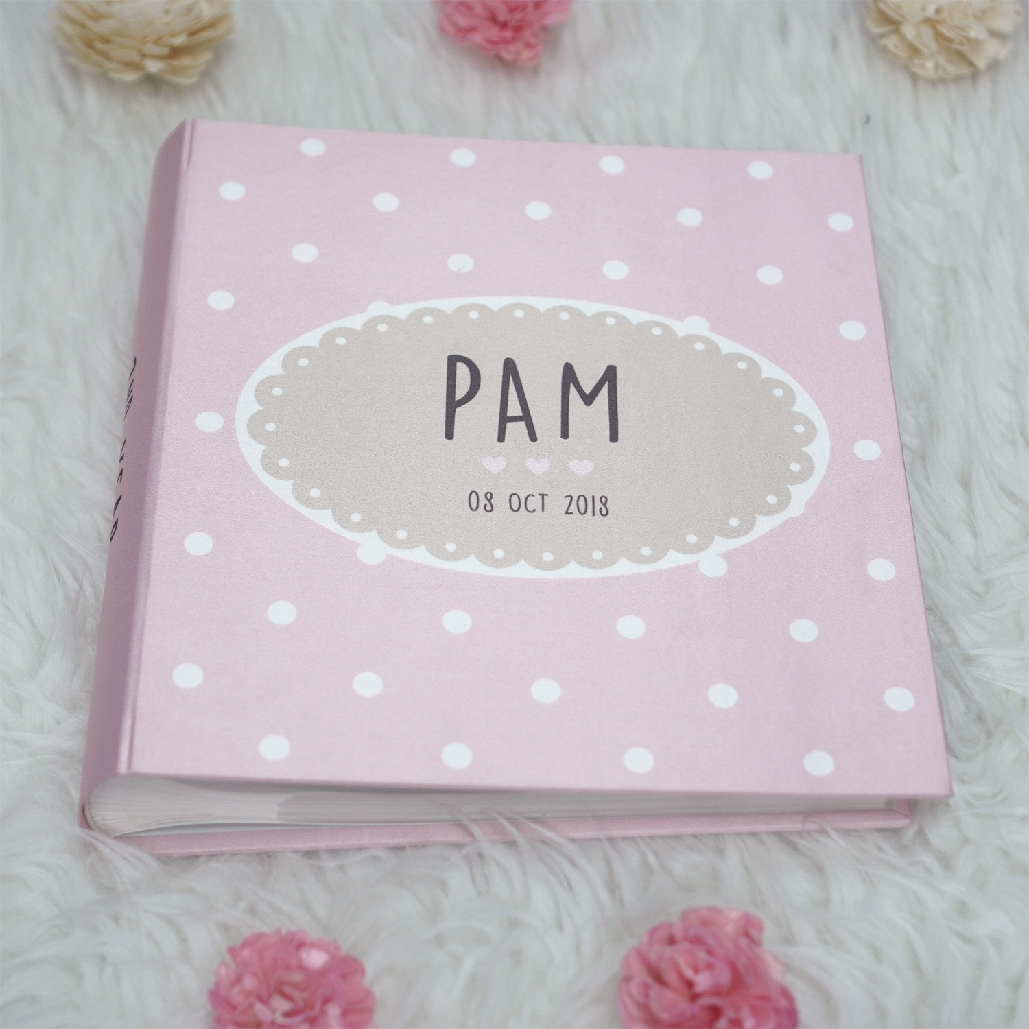 อัลบั้มสั่งทำใส่ชื่อ ลาย Polka Dot - Oval Label