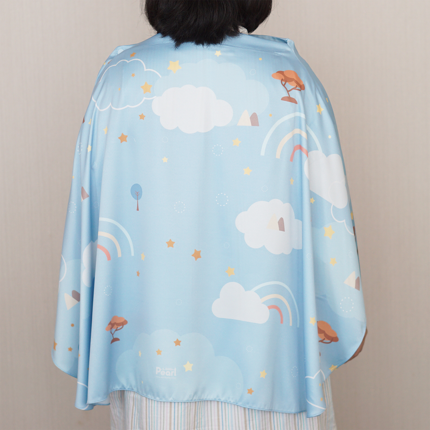 ผ้าคลุมให้นม (รุ่นมีกระดุม ถอดโครงได้) พร้อมส่ง ลาย Safari - Blue