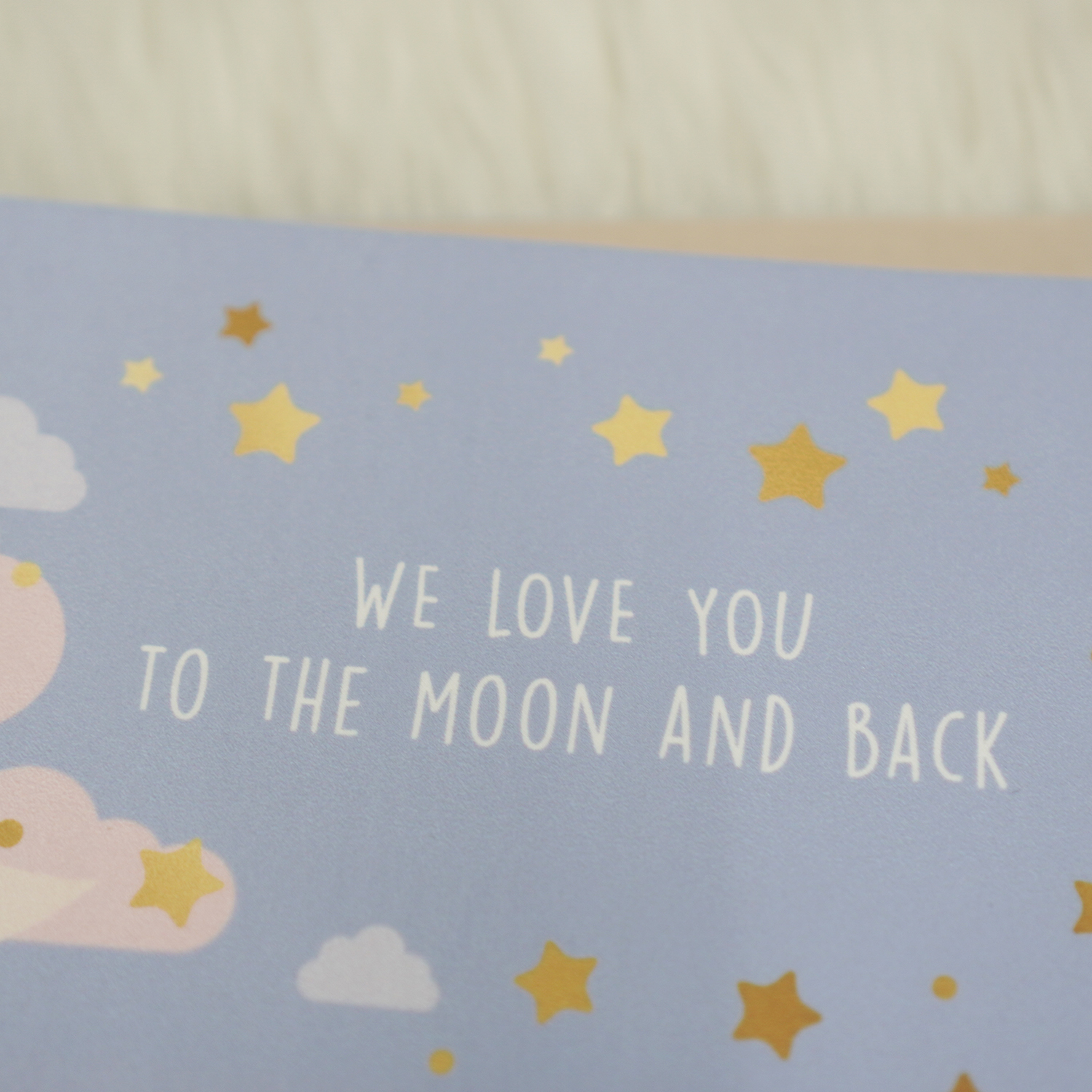แฟ้มใส่สูติบัตร แบบพร้อมส่ง ลาย Moon - Blue Pink (ใส่สูติบัตร 2 ด้าน)