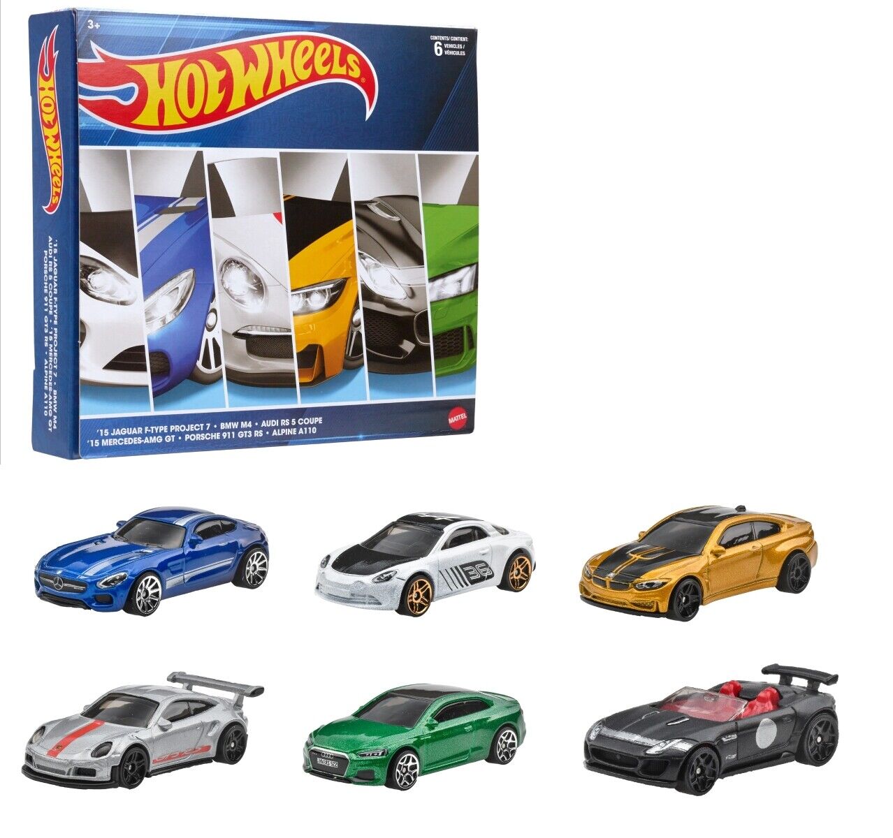 โมเดลรถฮอทวีล Hot Wheels - European Car Culture Multipacks of 6 Toy Cars ขนาด 1:64 เซตรถยุโรป 6 คัน รุ่น HDH51 ลิขสิทธิ์แท้