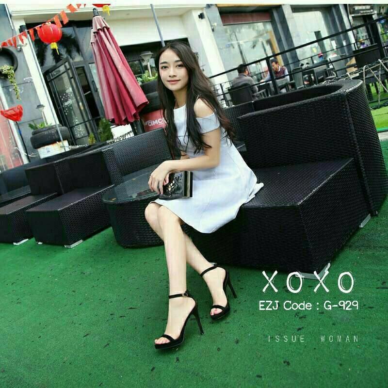 รองเท้าส้นสูงรัดข้อ Style Zara (สีดำ)