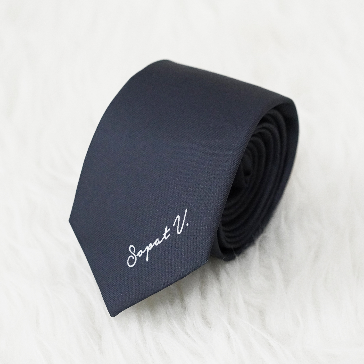 เนคไท สั่งทำใส่ชื่อ ขนาด 2.5" - Minimal - Charcoal