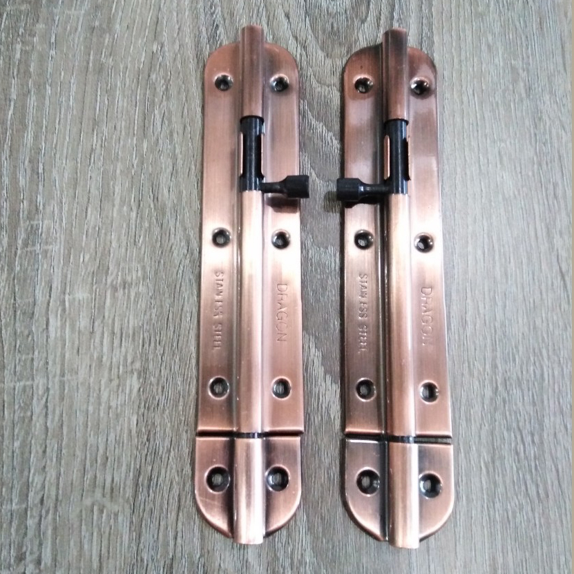 กลอนสแตนเลส 6 นิ้ว ทองแดงโบราณ ไรโน่