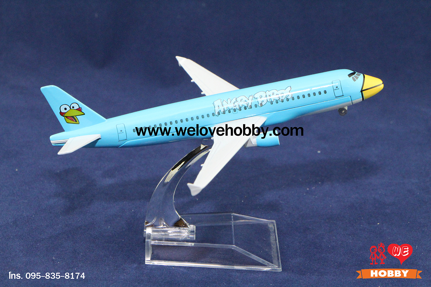 โมเดลเครื่องบิน Nok Air นกแอร์ ลาย Angry Birds สีฟ้า ประเทศไทย