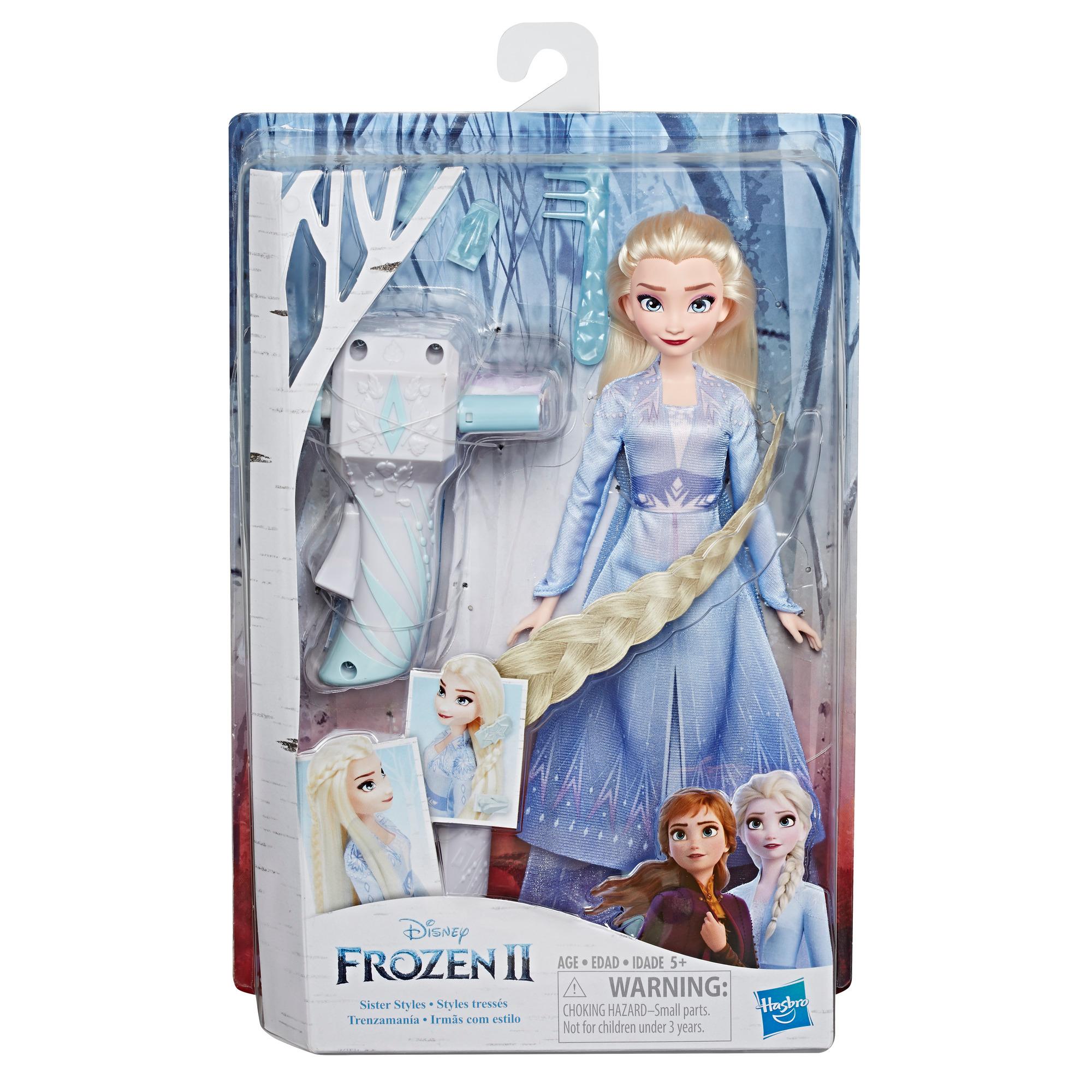 Hasbro Disney Frozen Sister Styles Elsa Fashion Doll With Extra-Long Blonde Hair, Braiding Tool and Hair Clips ฮาสโบร ดิสนี่ย์ โฟรเซ่น ตุ๊กตาเอลซ่า สูง 29 ซม. พร้อมอุปกรณ์ทำผม ลิขสิทธิ์แท้