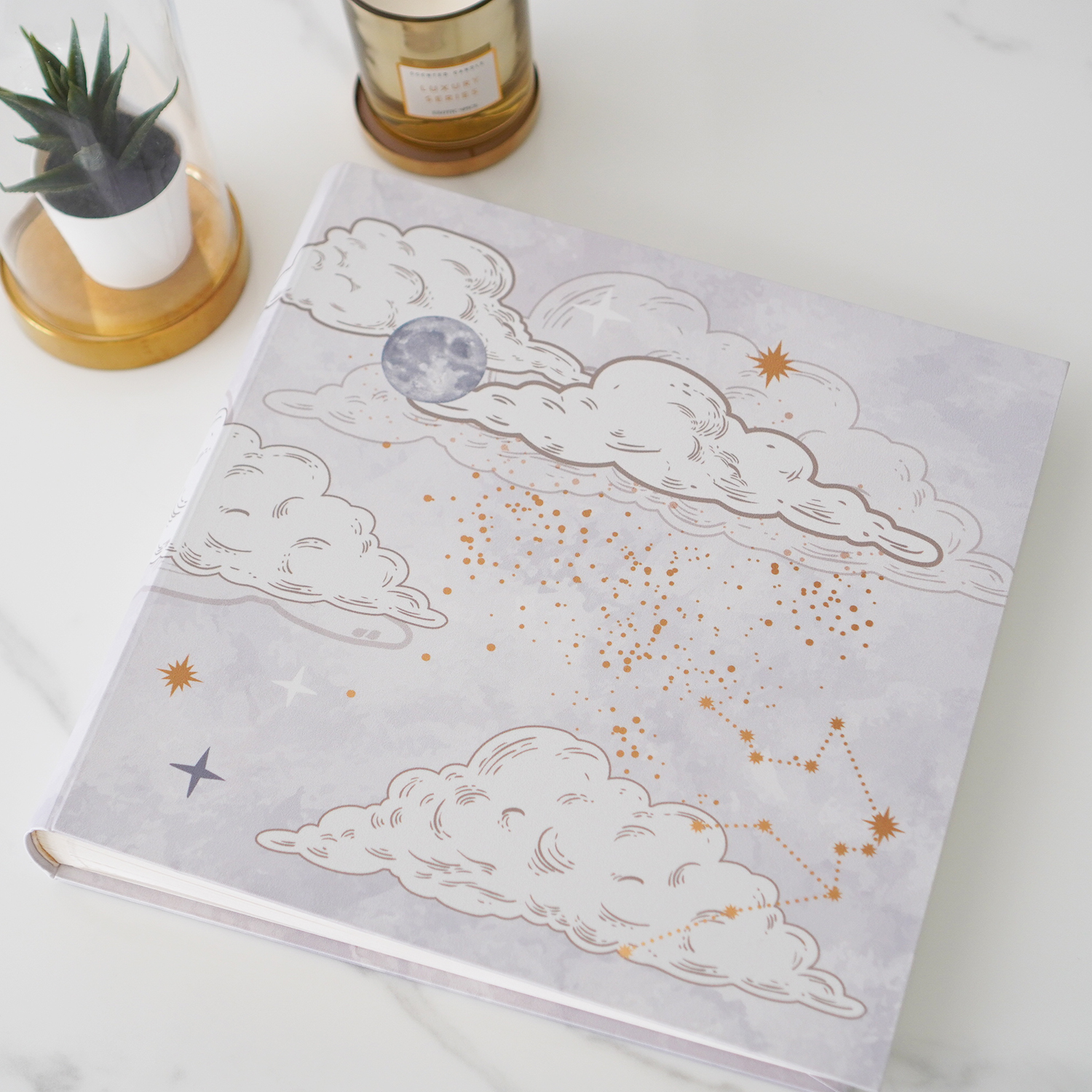 สมุดเซ็น สมุดอวยพร แบบพร้อมส่ง ลาย Zodiac - Grey มีให้เลือก 4 ขนาด