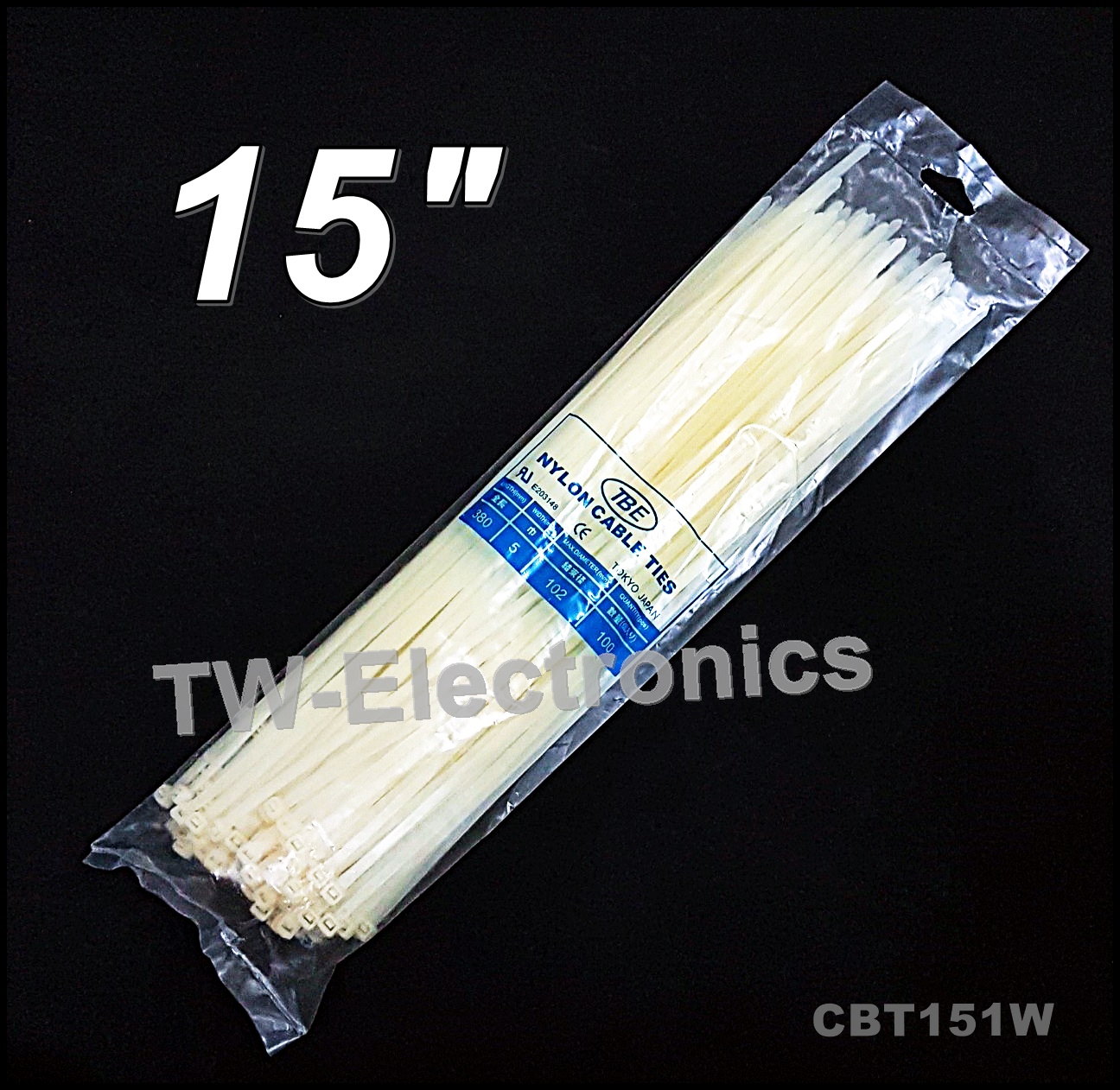 เคเบิ้ลไทร์ 15 นิ้ว (สีขาว) / CBT151W