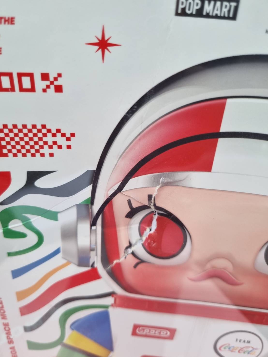 POP MART MEGA SPACE MOLLY 400% TEAM COCA-COLA กล่องบุบ เปิดเช็คของข้างใน