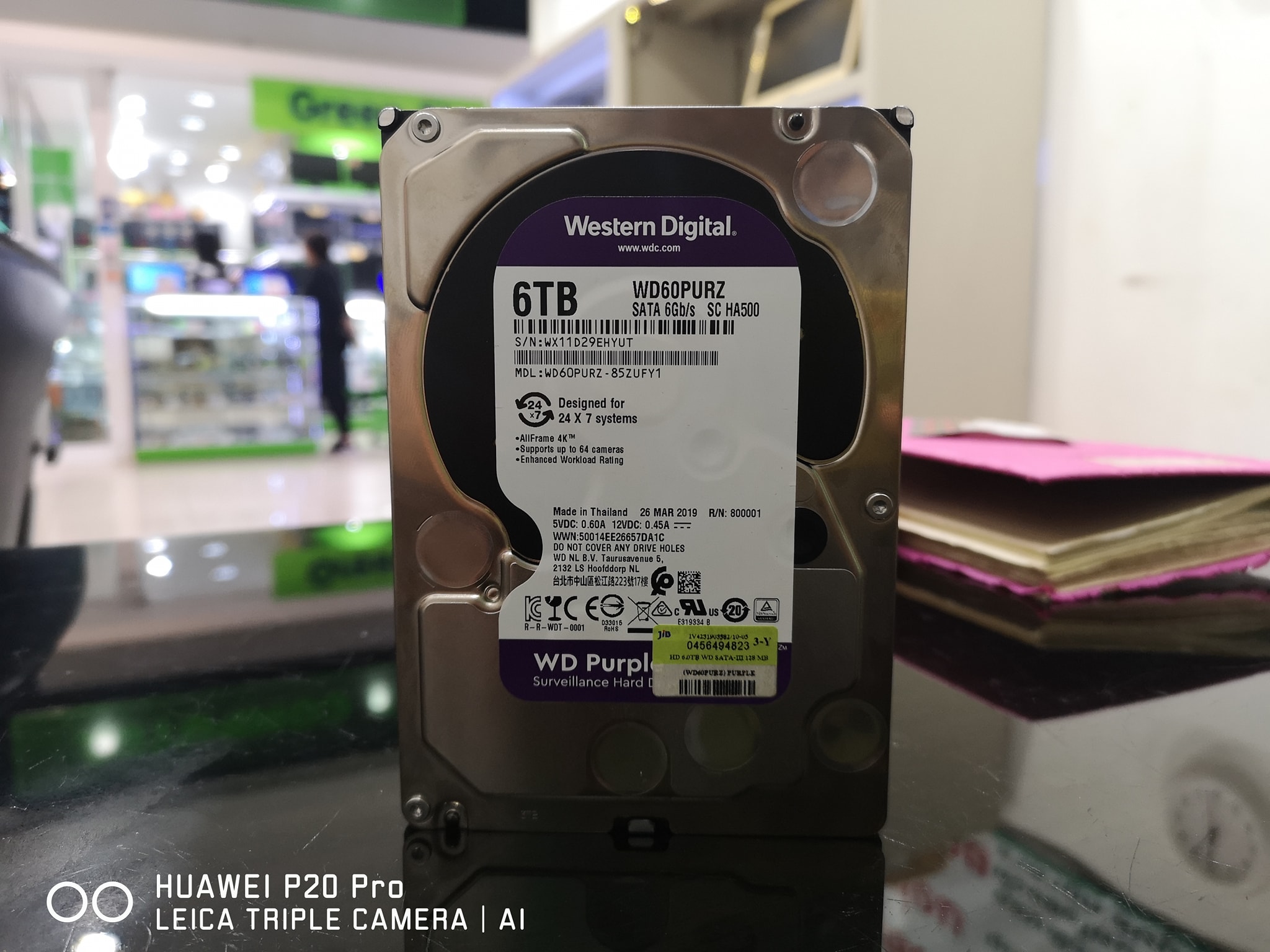 6 TB. WD PURPLE 5700RPM SATA3 (WD60PURZ) JIB05/2022
