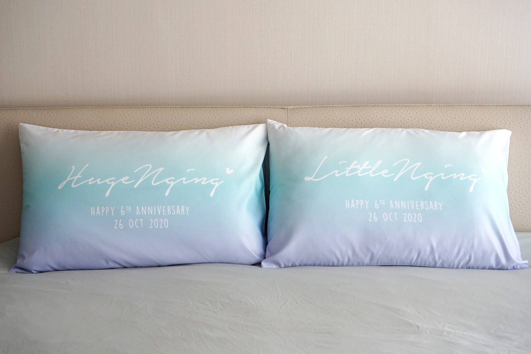 ปลอกหมอนหนุนคู่ พิมพ์ลายเต็มผืน Gradient - Mint/Blue