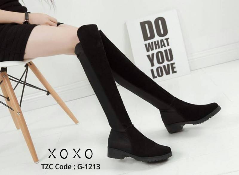 รองเท้าบูทคุลมเข่ายาวสองส่วน