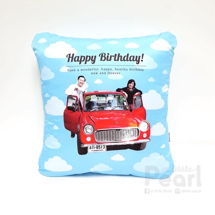 หมอนของขวัญ ใส่รูปถ่าย ทรงสี่เหลี่ยมจตุรัส Portrait Photo Square Pillow