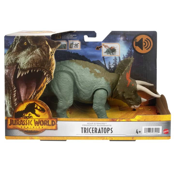Mattel Jurassic World Roar Strikers Triceratops (HDX40) แมทเทล จูราสสิค เวิลด์ ของเล่นแอ็กชั่นฟิกเกอร์ไดโนเสาร์ ไทเซราทอปส์
