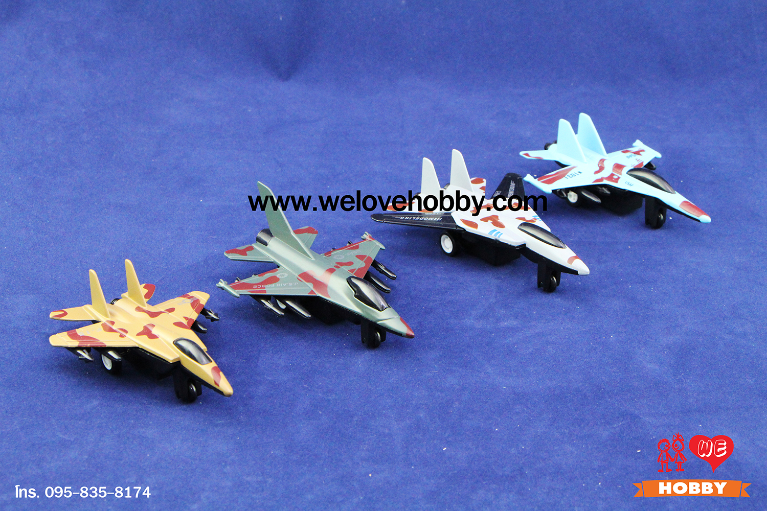 โมเดลเครื่องบินรบ General Dynamics F-16 Fighting Falcon (U.S. Air Force) สหรัฐอเมริกา สีเทาเข้ม