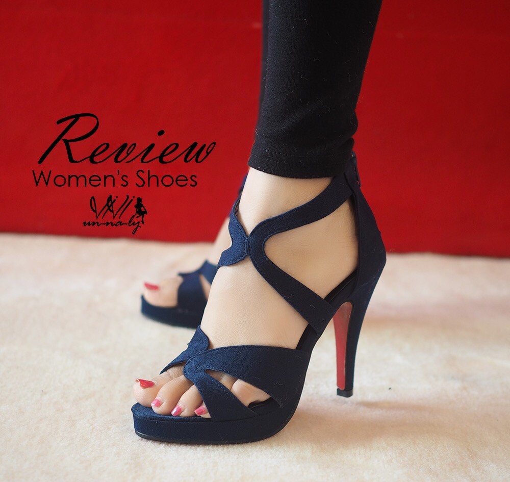 รองเท้าส้นสูงซิปหลัง (สีกรม)