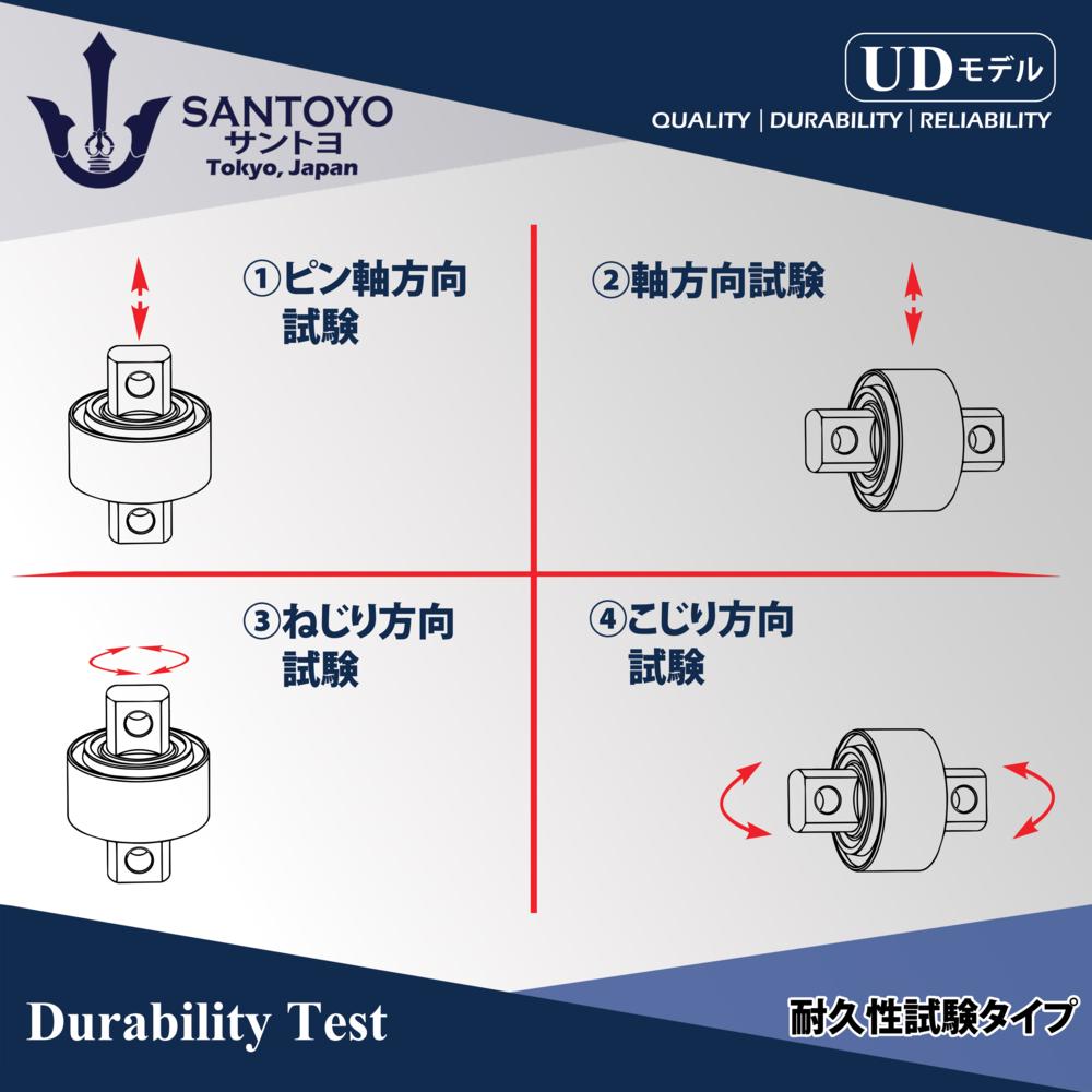 SANTOYO KOGYO JAPAN TORQUE ROD BUSH Durability Test, ลูกหมากเพลาร้อยรถบรรทุก, ลูกหมากร้อย, ลูกหมากเสื้อเพลา, ลูกหมากเพลาโบกี้, ลูกหมากรถบรรทุก, santoyo, santoyokogyo, ลูกหมากญี่ปุ่น, ลูกหมากรถสิบล้อ, ลูกหมากบรรทุกหนัก, ลูกหมากเพลาร้อย, ลูกหมากร้อยเเกนหมุด