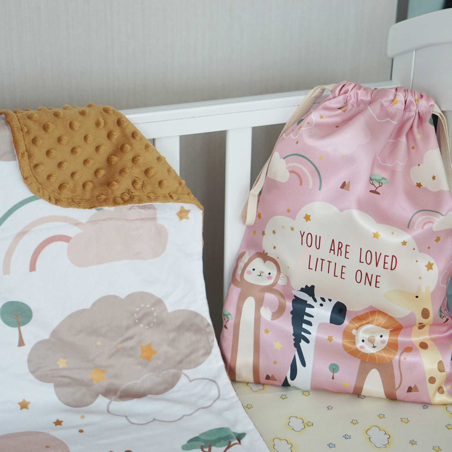 ผ้าห่ม Minky 75x100cm พร้อมส่ง ลาย Safari
