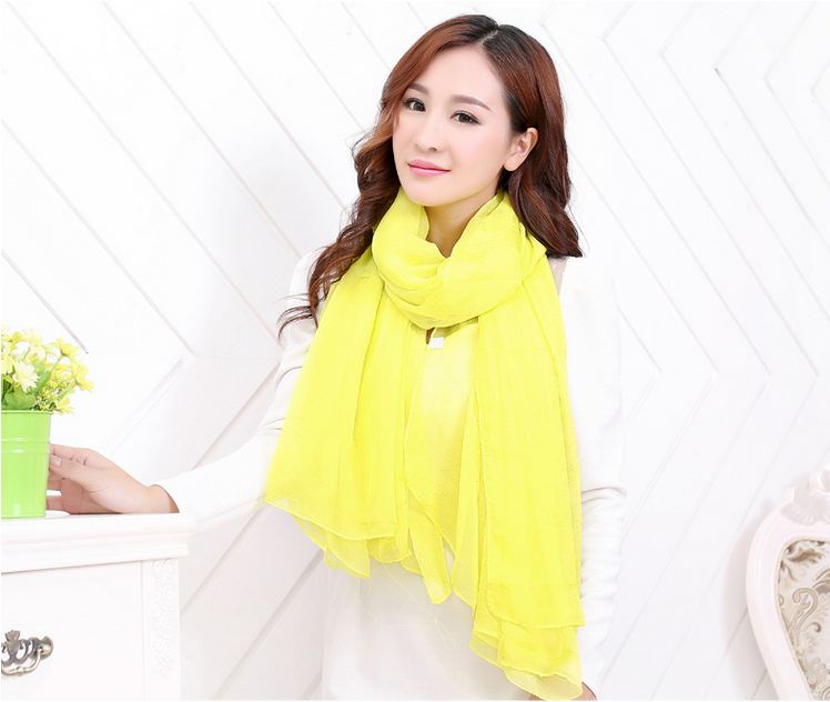 ผ้าคลุมไหล่ scarf เหลือง