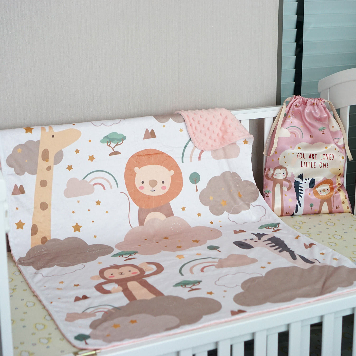 ผ้าห่ม Minky 75x100cm พร้อมส่ง ลาย Safari