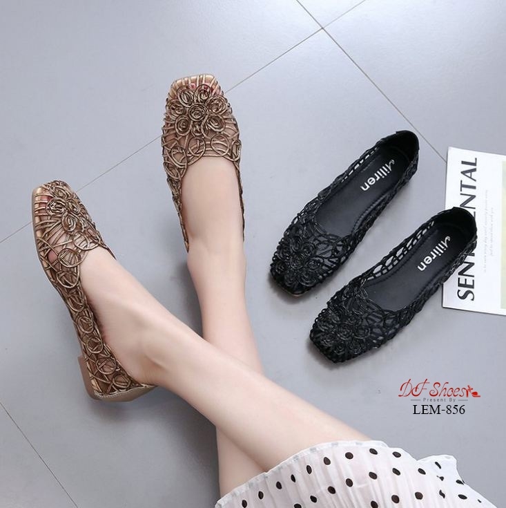 รองเท้าส้นแบนหนังสาน (สีทอง)