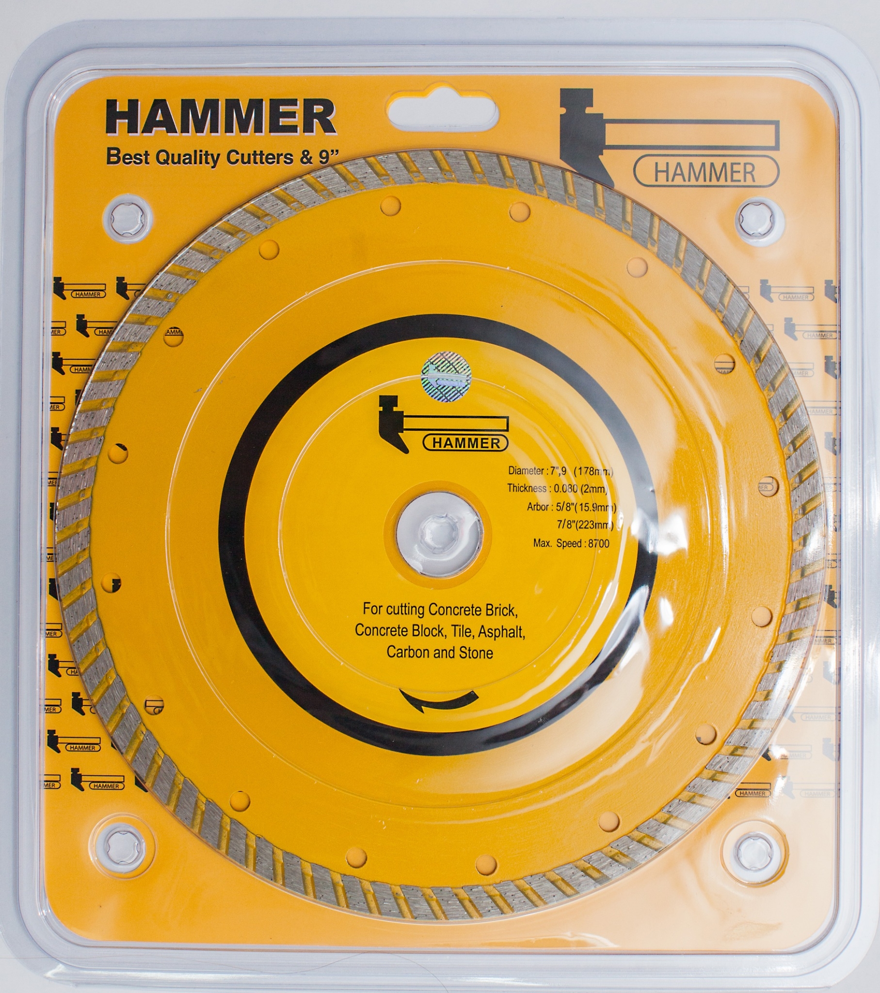 ใบตัดหิน HAMMER แบบทูอินวัน สีเหลือง 7 นิ้ว