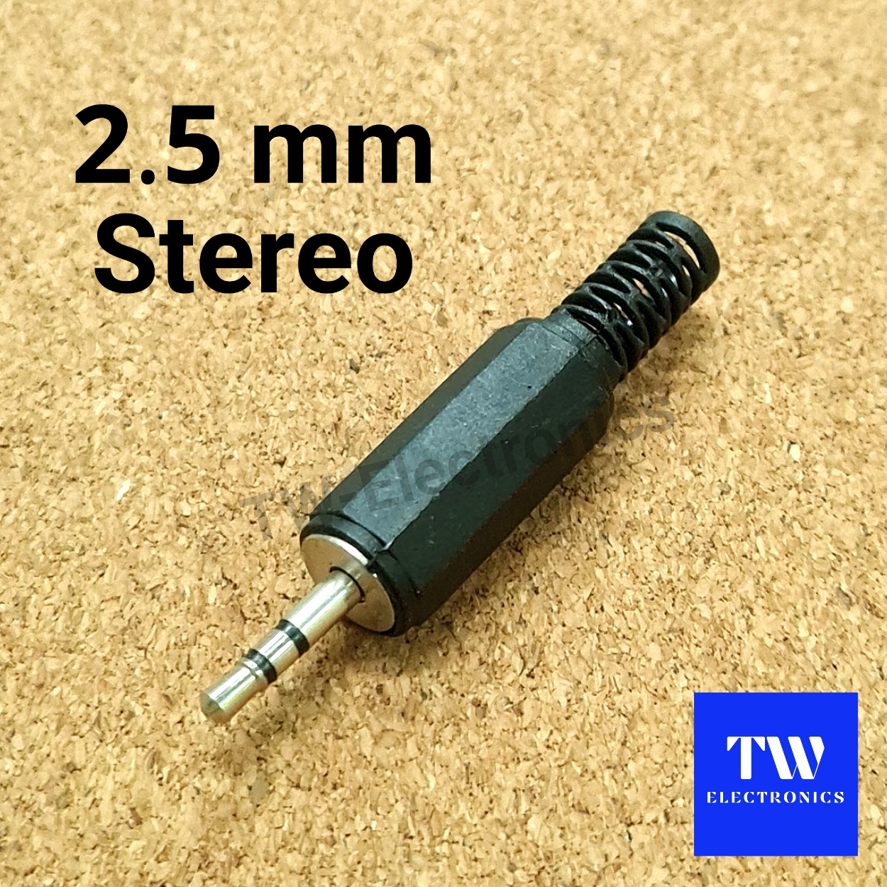 2.5mm Stereo (ตัวผู้) ยางสีดำ / MRP401