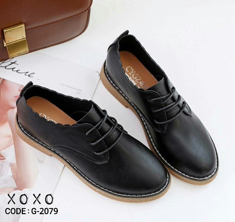 รองเท้าใบpuสไตล์เทย์ (สีดำ)