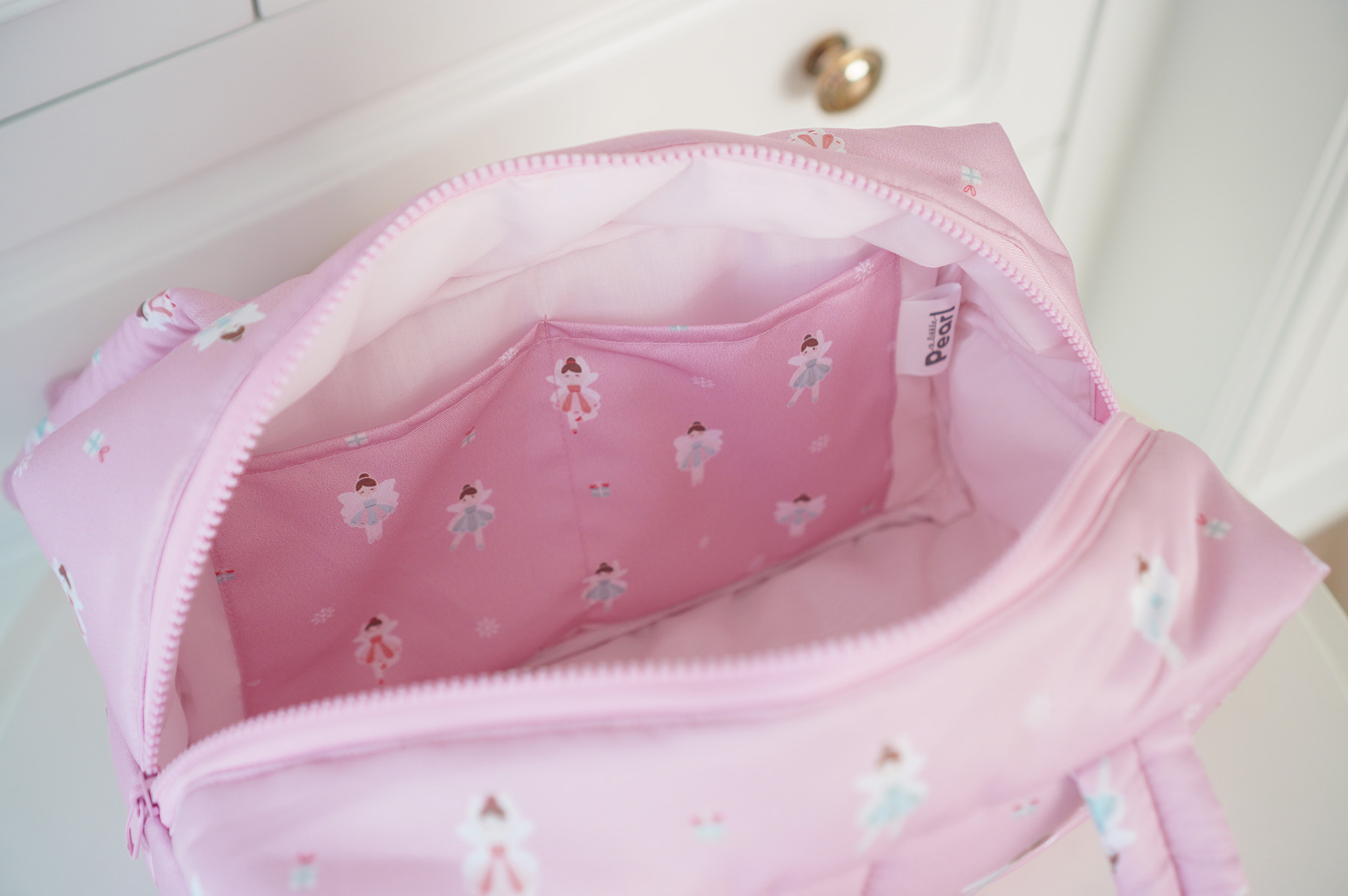 Fluffy Bowling Bag กระเป๋านุ่มนิ่ม ทรง Bowling สั่งทำใส่ข้อความ ลาย Sugar Plum Fairy - Pink