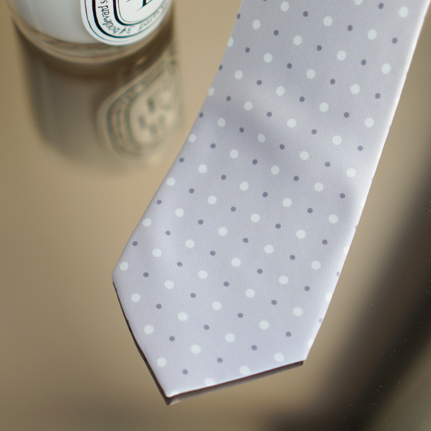 เนคไท พร้อมส่ง ขนาด 3 นิ้ว Pattern - Mix Dot - Grey