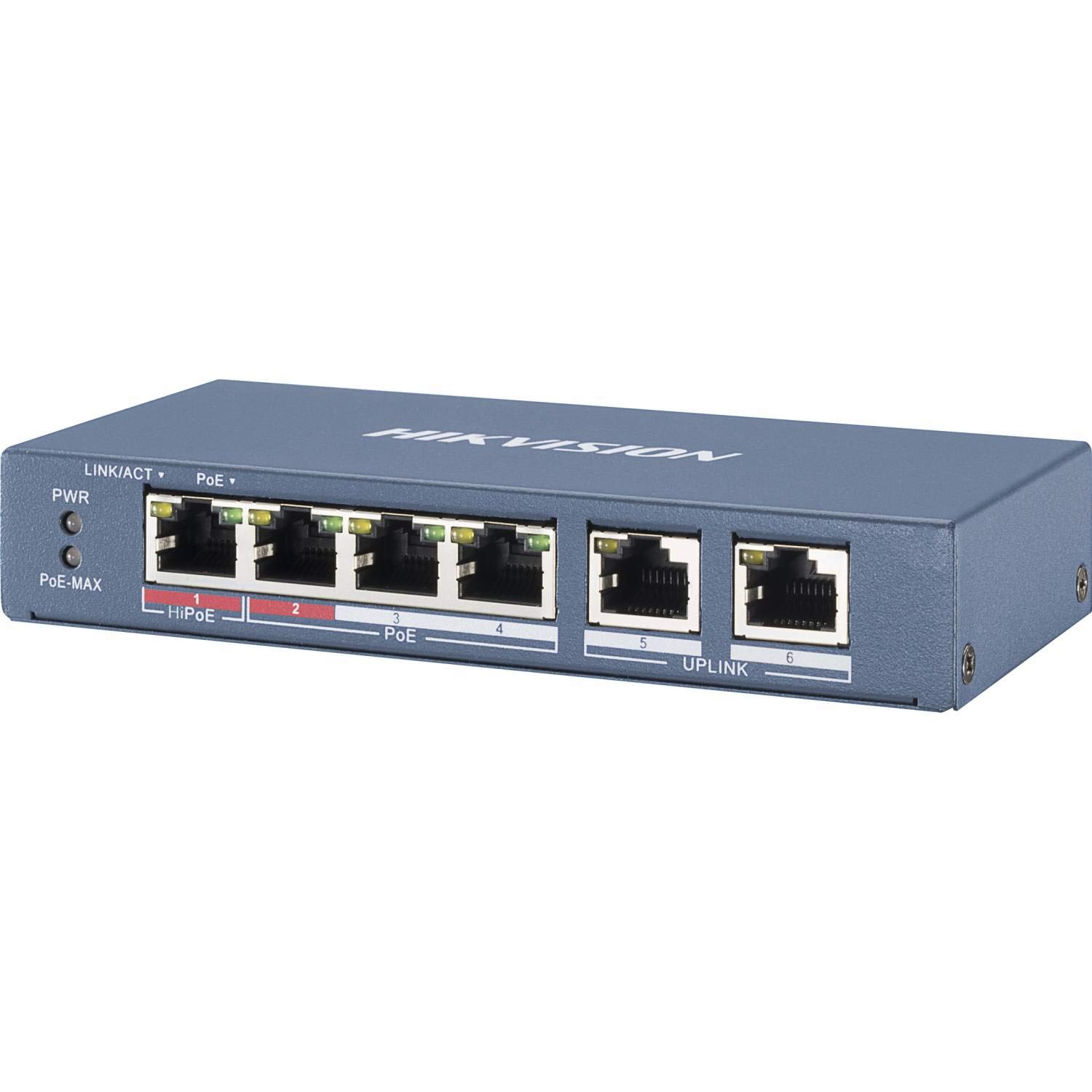 ขายถูก Hikvision รุ่น DS-3E0106HP-E L2, Unmanaged, 4 10/100M RJ45 PoE ports, 2 10/100M RJ45 uplink ports , จัดส่งฟรี, สินค้ารับประกันศูนย์ 3 ปี