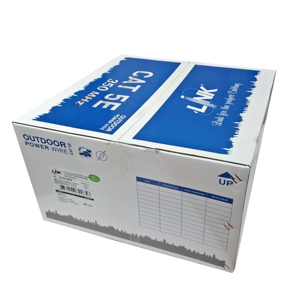 ขายถูก LINK US-9015M CAT5E Outdoor UTP PE w/Drop Wire Cable, Bandwidth 350MHz, CMX Black Color 305 M./Reel in Box *ส่งฟรีเขต กทม.