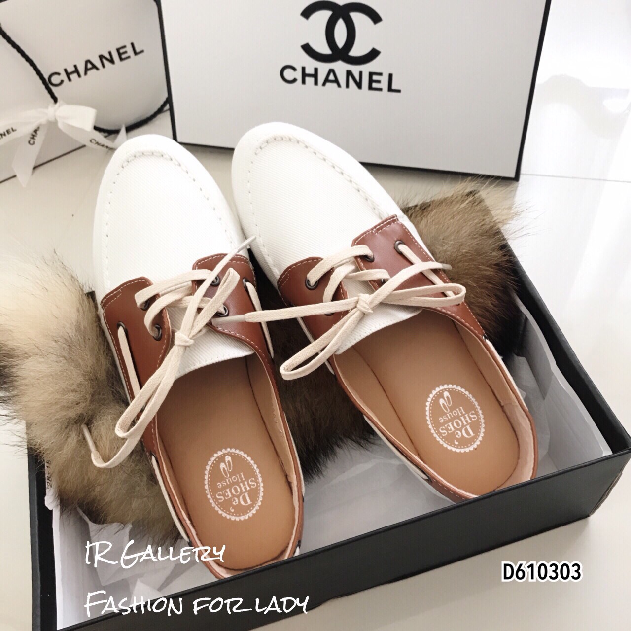 รองเท้าผ้าใบทูโทนสไตล์ Moccasin (สีกรม)