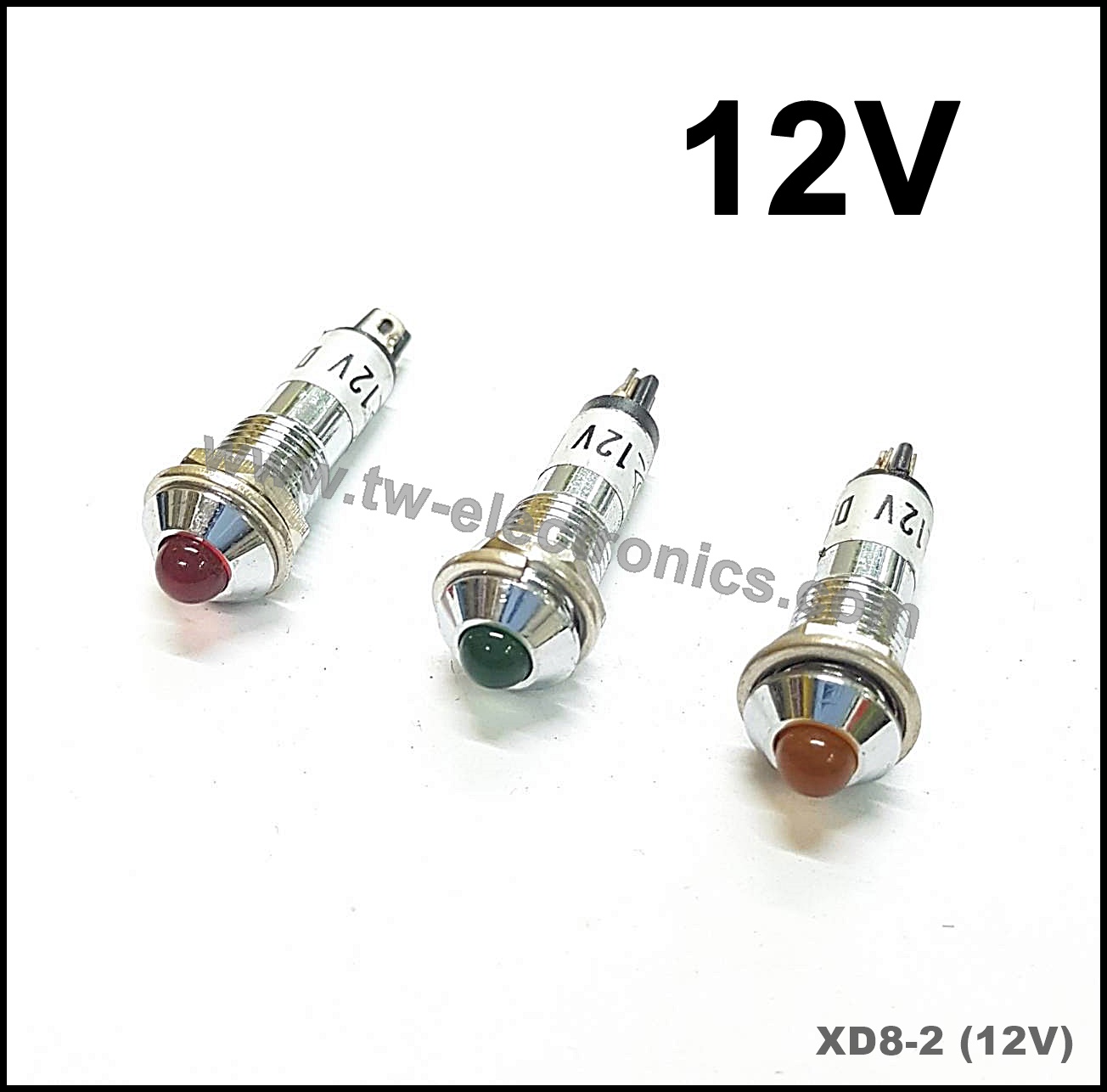 หลอดตู้คอนโทรล 8mm (12V) / XD8-2 Pilot Lamp