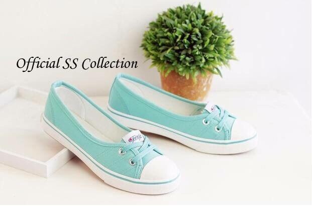 พร้อมส่ง : รองเท้าผ้าใบสไตล์เกาหลี (สีเขียว)