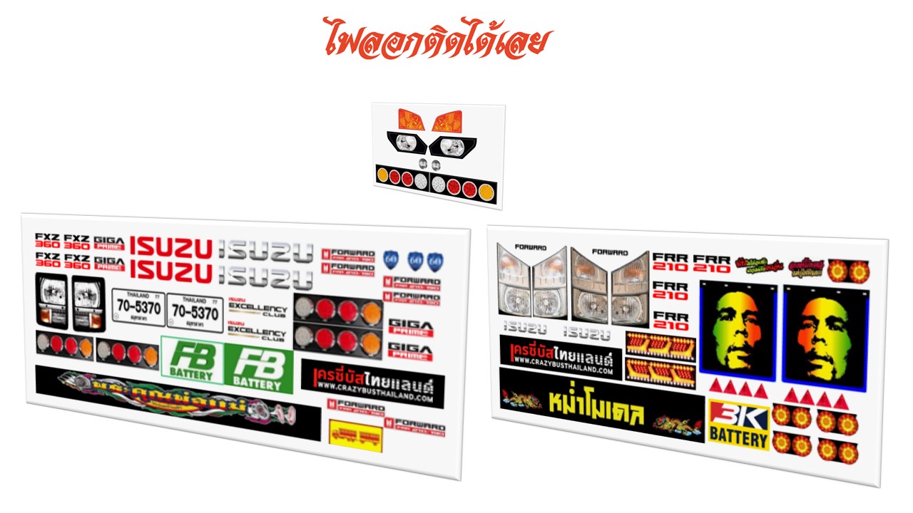 หม่ำโมเดลสติ๊กเกอร์ไฟหน้ารถบรรทุกจำลอง ชุดสติ๊กเกอร์แต่งหัวรถรถของเล่น 1/24 สติ๊กเกอร์กระจังหัวโมเดลรถบรรทุก truck stick