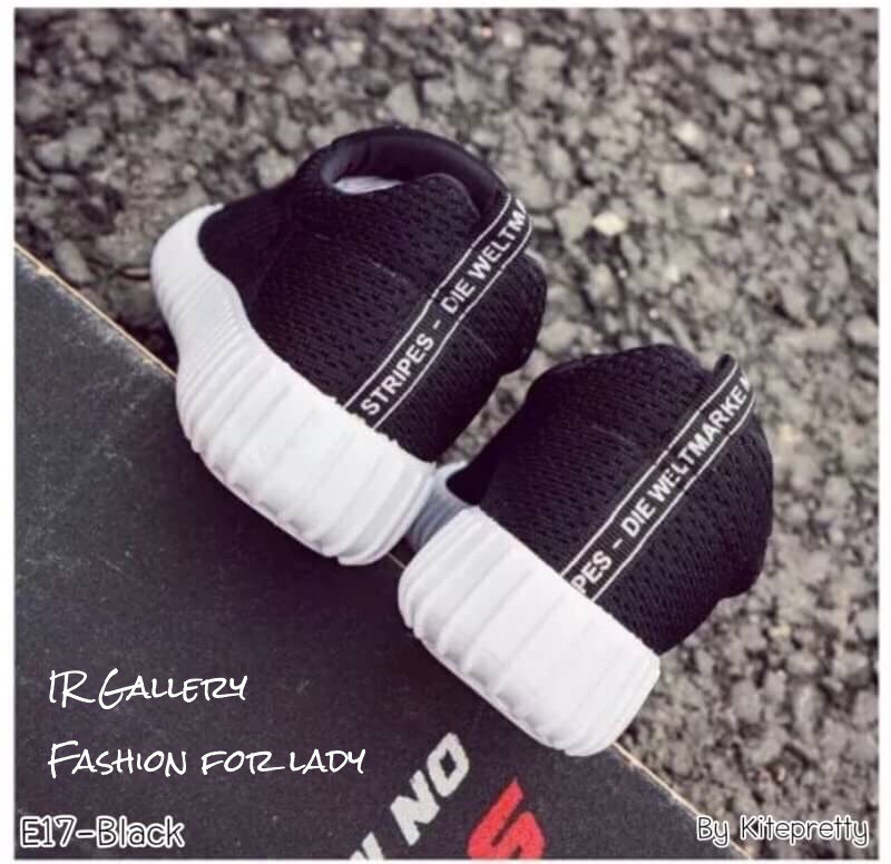 รองเท้าผ้าใบคอมฟอร์ตทรงสวมสไตล์ Sport (สีดำ)