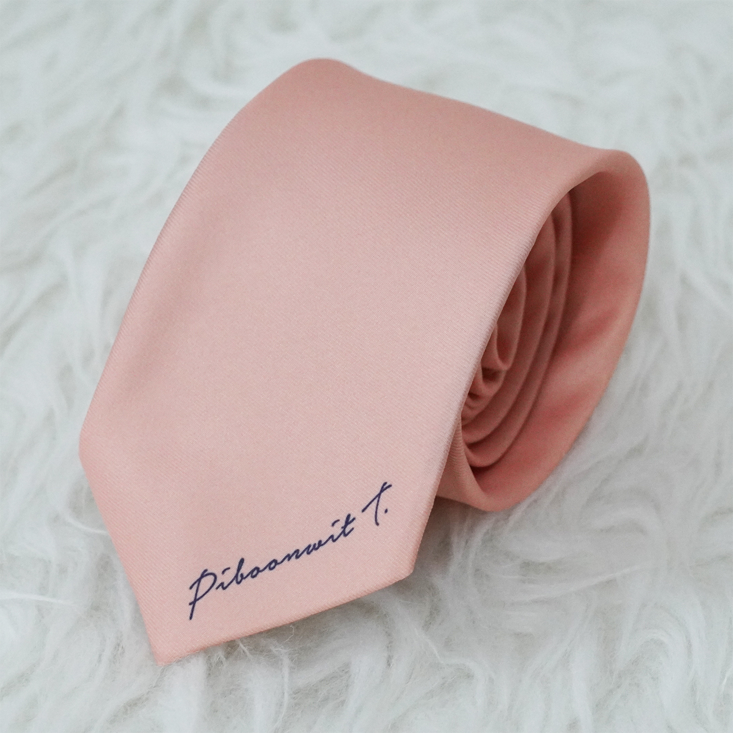 เนคไท สั่งทำใส่ชื่อ ขนาด 3" - Minimal - Light Coral