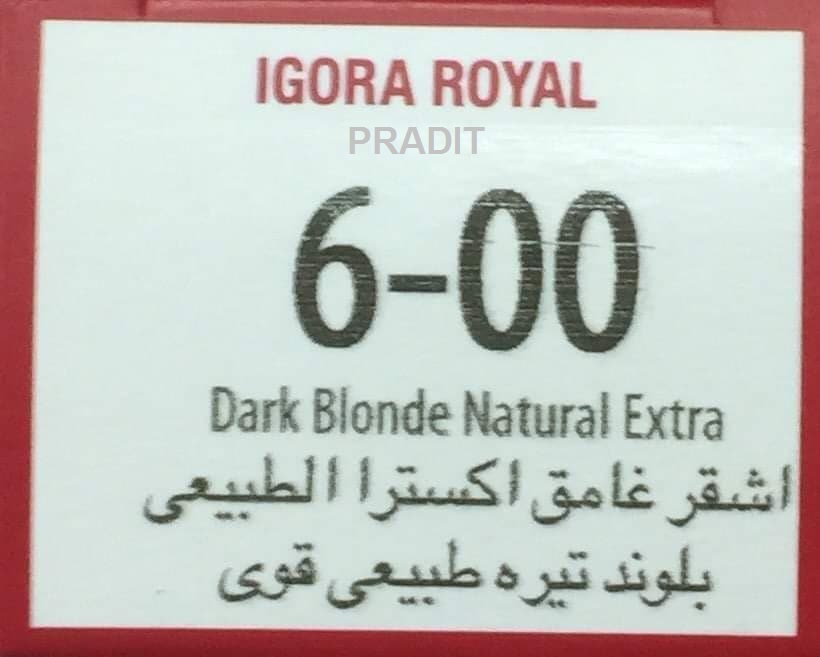 Schwarzkopf Igora Royal ครีมย้อมผม อีโกร่า รอยัล เบอร์6-00 สีบลอนด์เข้มธรรมชาติ (60ml) 80 กรัม