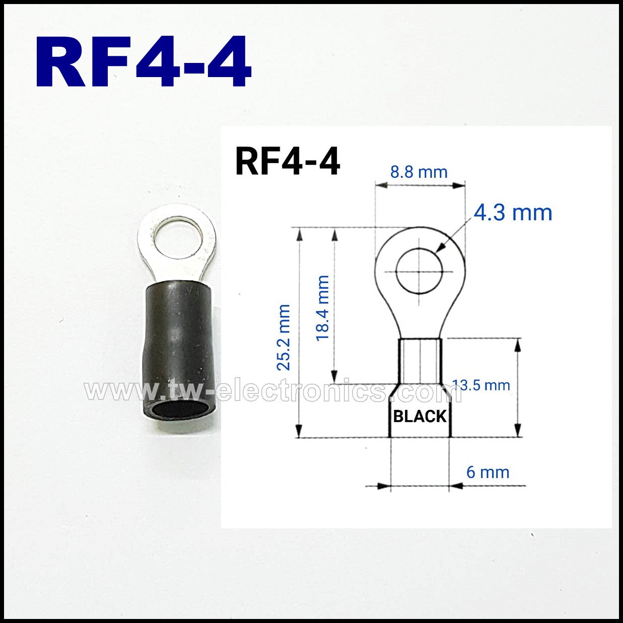 หางปลากลม หุ้ม(สีดำ) T-LUG / RF4-4