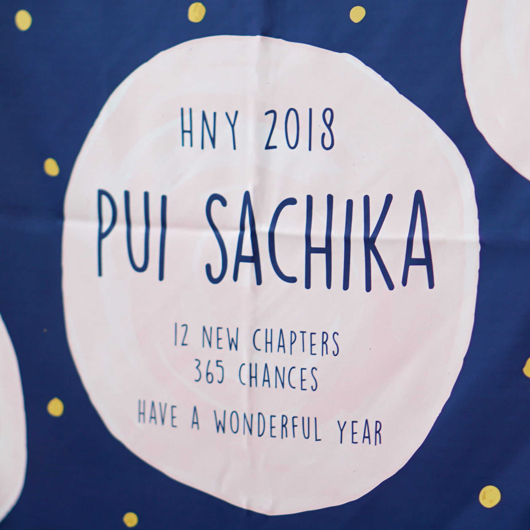 ผ้าพันคอ ลาย ผ้าพันคอปฏิทิน 2018 สี Navy - Calendar 2018 Scarf