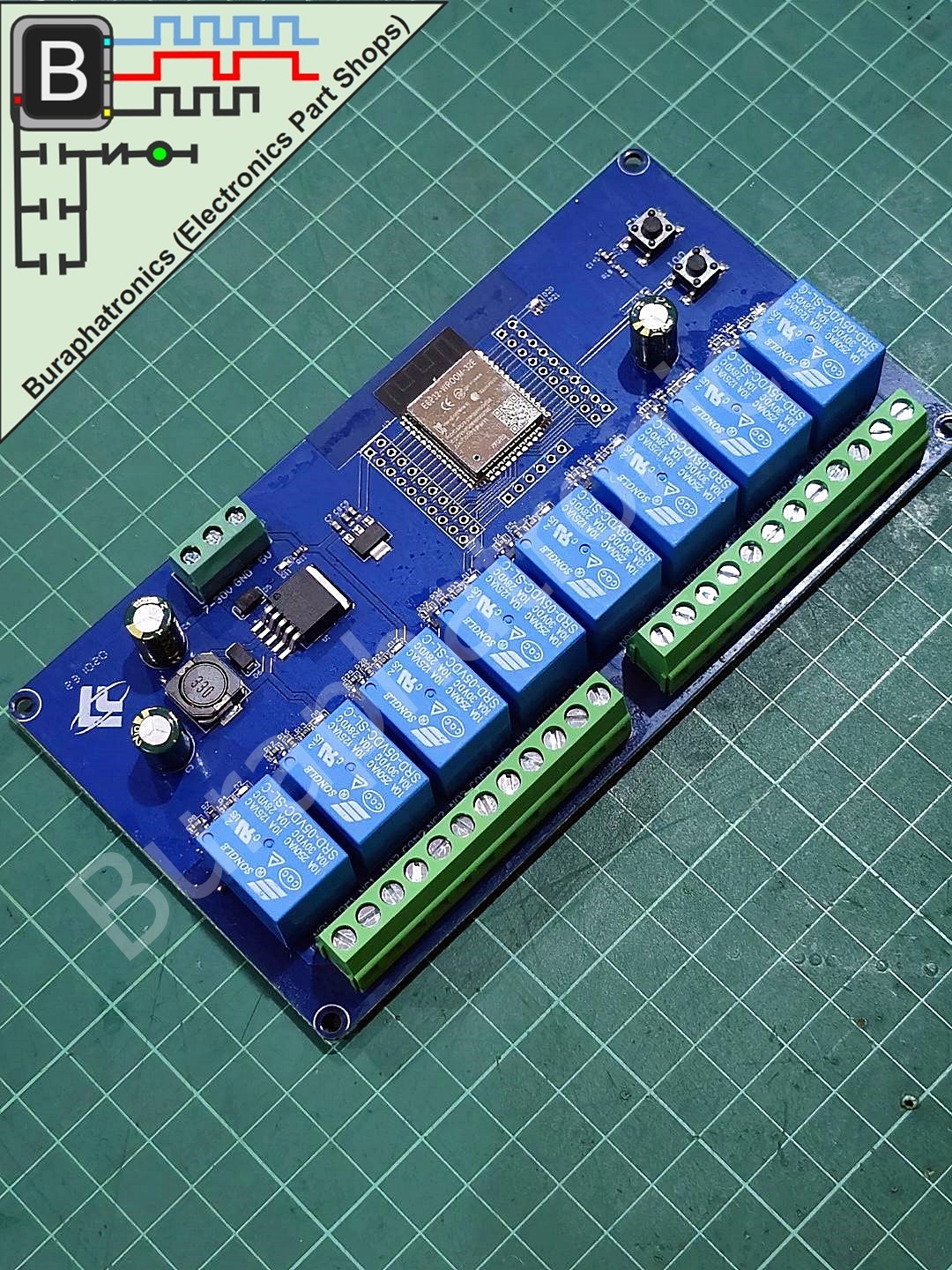 ESP32 WIFI Relay 8 Channel 5-30VDC (บอร์ด ESP32 + Relay 8 ช่อง)