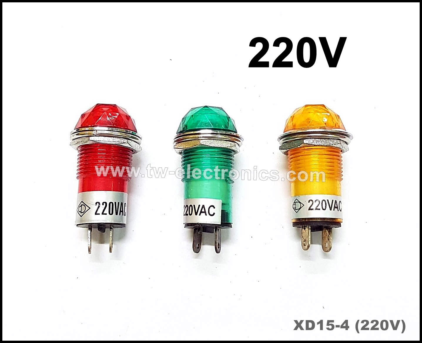 หลอดตู้คอนโทรล 15mm (220V) / XD15-4 Pilot Lamp
