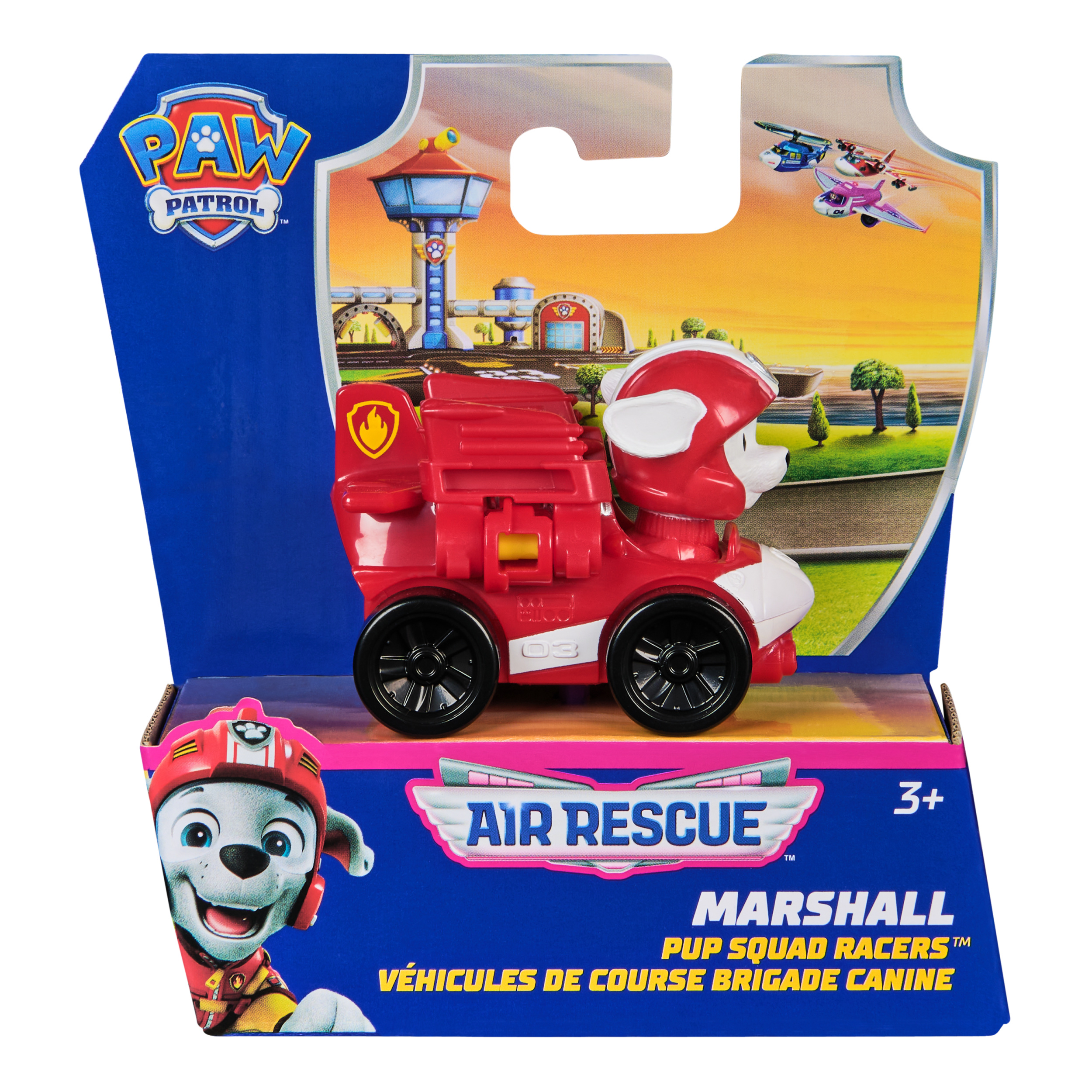 PAW PATROL : AIR RESCUE PUP SQUAD RACERS MARSHALL ของเล่นฟิกเกอร์ รถแข่ง พาว พาโทรล มาร์แชล ลิขสิทธิ์แท้