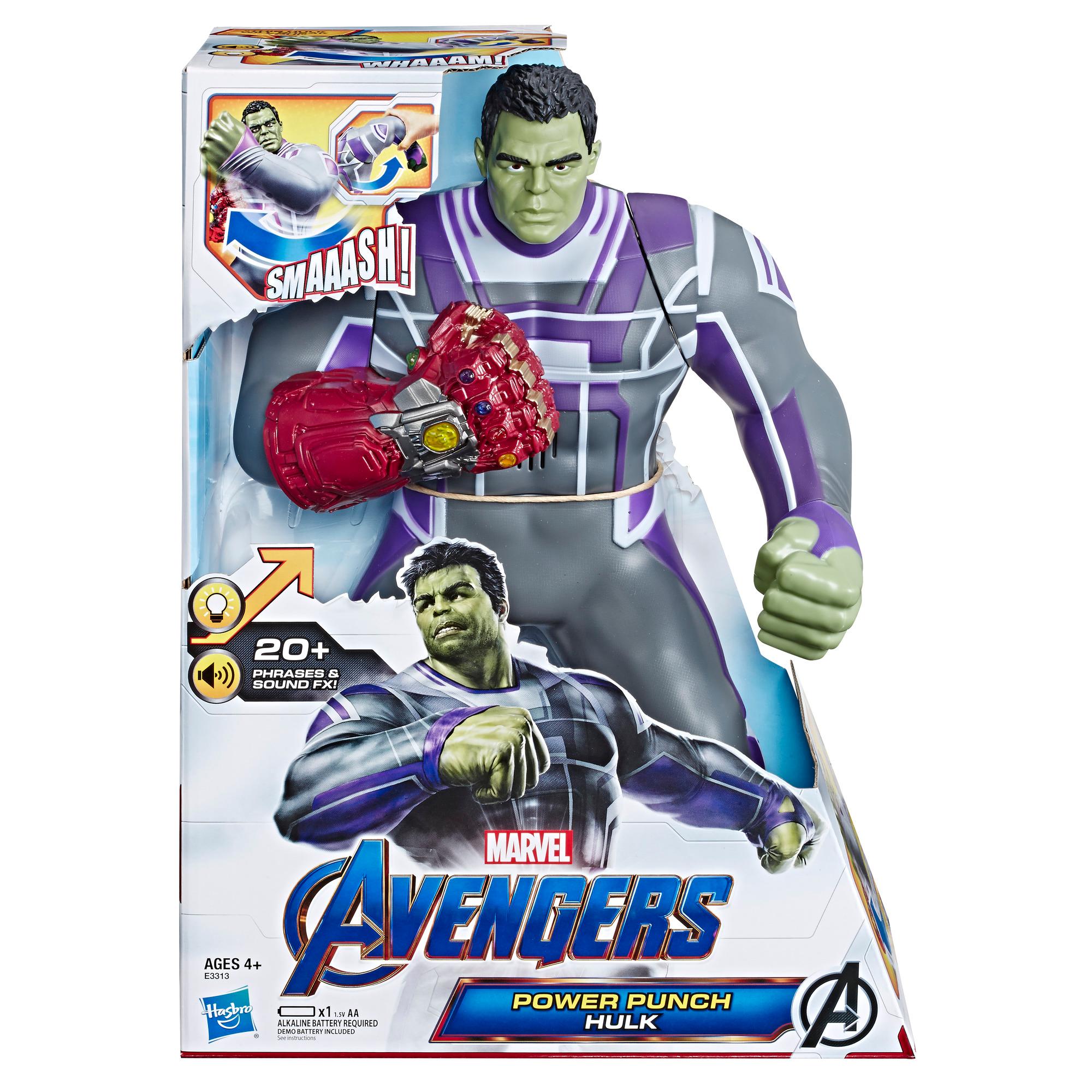 Hasbro Marvel Avengers : Endgame Power Punch Hulk 13.75-Inch Figure หุ่นโมเดลฟิกเกอร์ ฮัลค์ ขนาด 13.75 นิ้ว มีไฟ มีเสียง 20 คำพูด ลิขสิทธิ์แท้