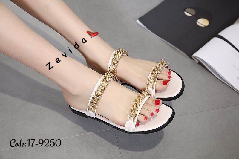 รองเท้าแตะสวม Style Givenchy (สีครีม)