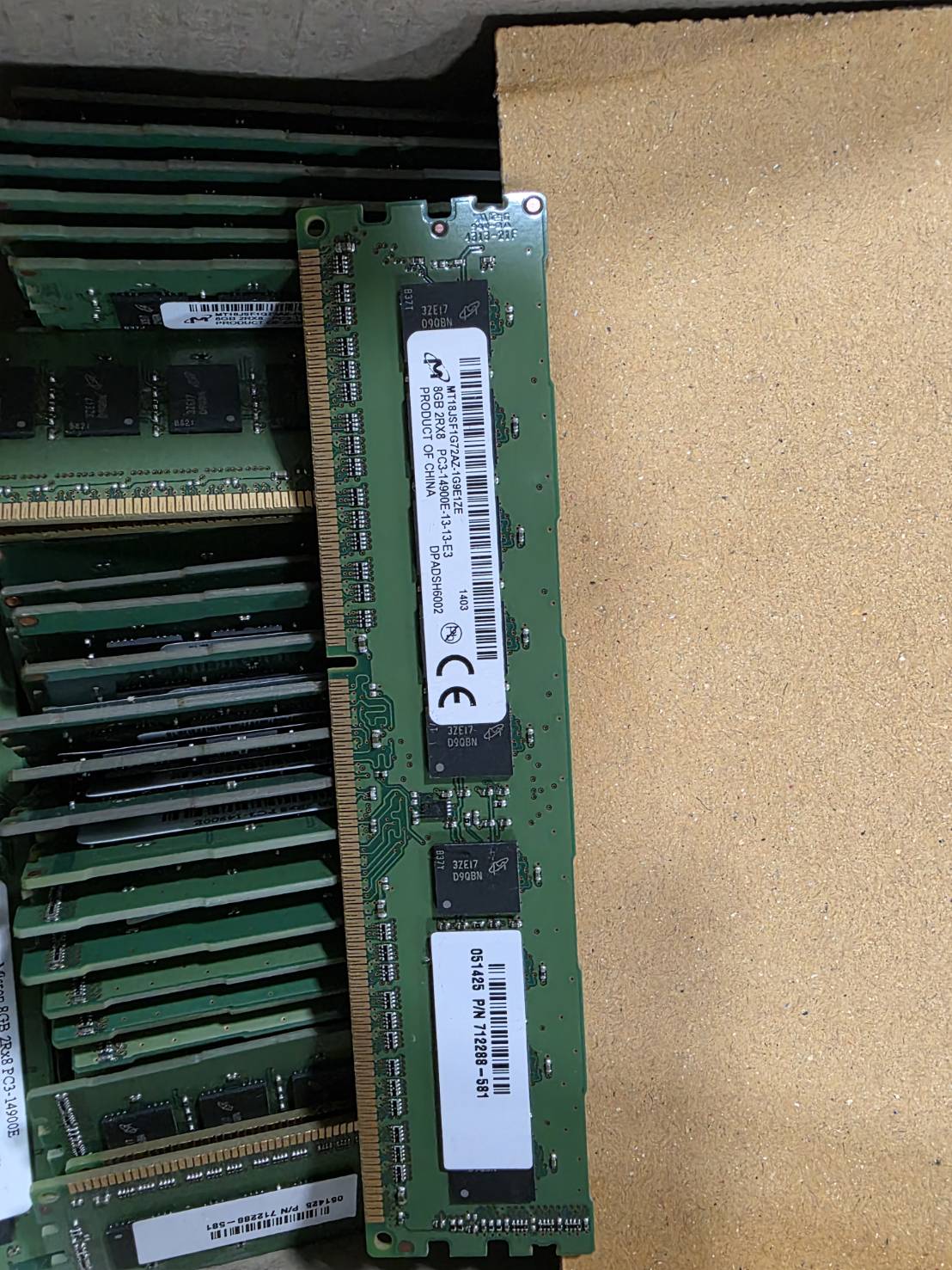 แรม Server Workstation สำหรับ CPU E3-12xx Micron 8GB 2Rx8 PC3-14900E แถวละ 399 บาท